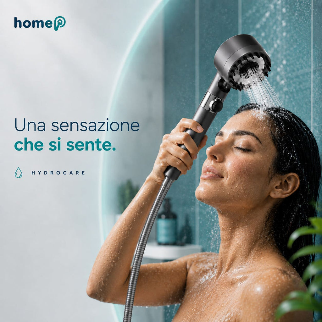 HydroCare™ — Soffione Doccia con Filtro Anticalcare