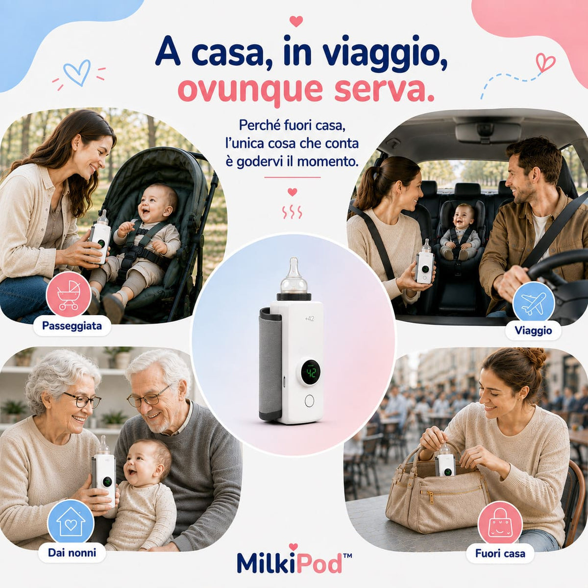 MilkiPod™ — Scaldabiberon Portatile Wireless USB